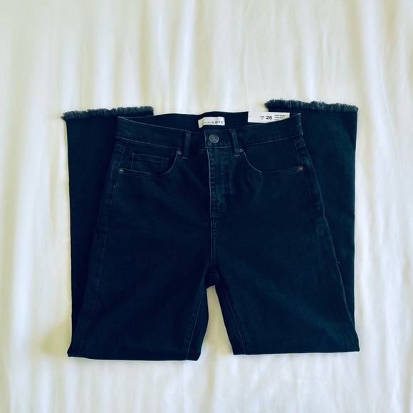 ANN TAYLOR LOFT High Waist Raw Hem Straight Crop 2/26 O-12 * - Picture 2 of 12